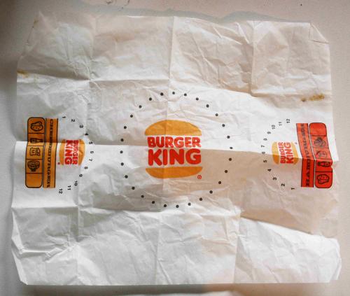 Burger King hamburger csomagoló