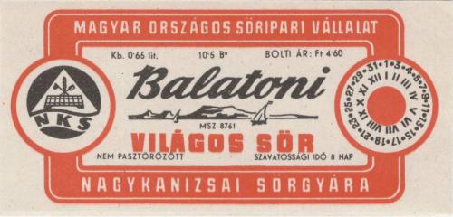 Balatoni világos sör 0,65l Balatoni világos sör 0,65l