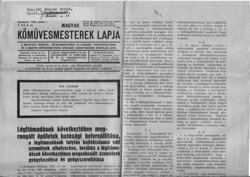 Kőművesmesterek lapja Kőművesmesterek lapja