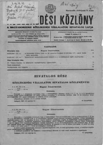 Közlekedési közlöny Közlekedési közlöny