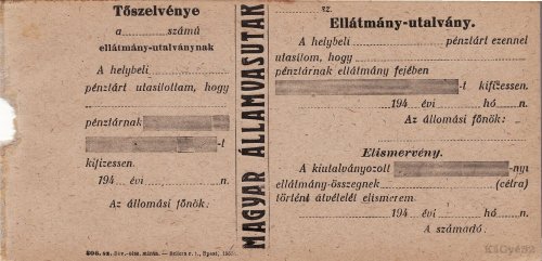 MÁV ellátmány-utalvány