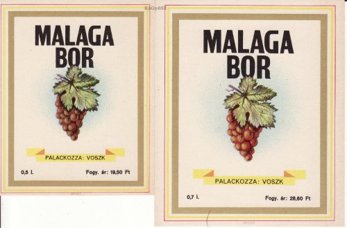 Malaga bor italcímke Malaga bor italcímke
