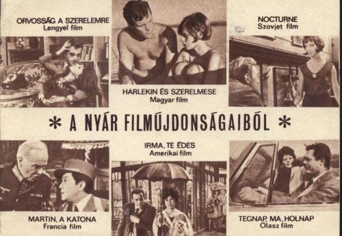 Moziműsor ajánló képeslap