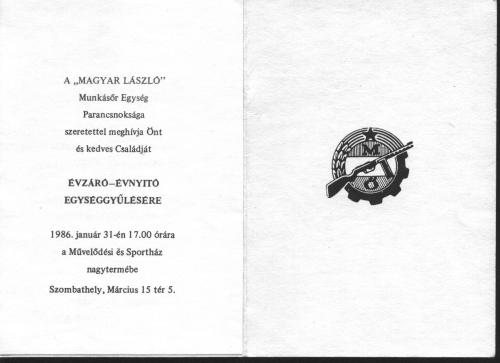 Munkásőr meghívó