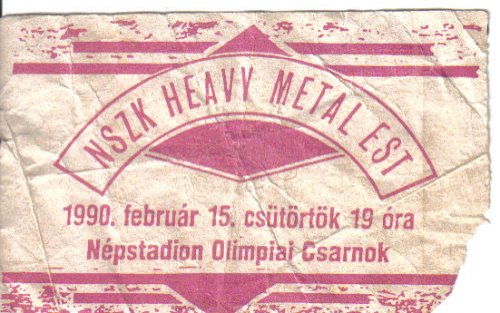 NSZK heavy metal est koncertjegy