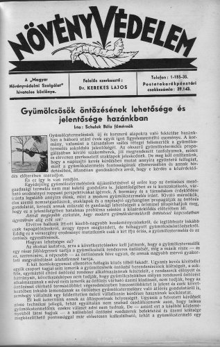 Növényvédelem közlöny Növényvédelem közlöny