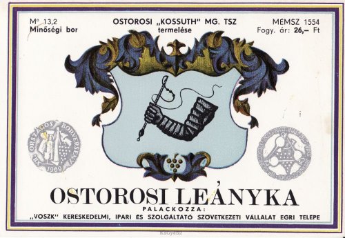 Ostorosi leányka italcímke Ostorosi leányka italcímke