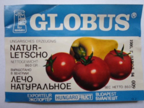 Globus  Natúr lecsó címke