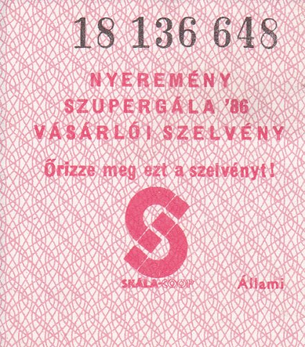 Skála nyeremény szupergála '86