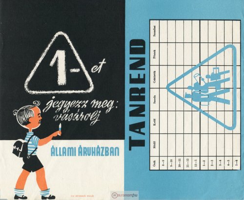 Állami Áruház tanrend Állami Áruház tanrend