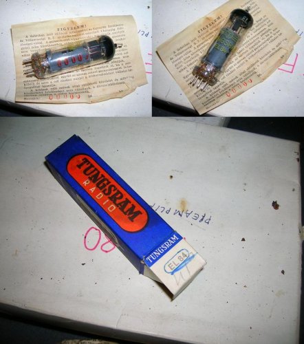 Tungsram rádiócső - EL84 gyári 00000 sorozatszámmal