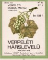 Verpeléti hárslevelű italcímke