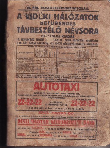 Vidéki telefonkönyv