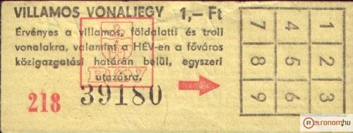 Villamos vonaljegy Villamos vonaljegy