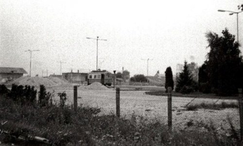 Szombathelyi villamos egy telepen