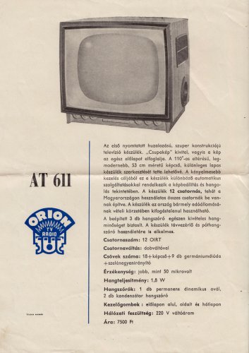 Orion Budapest televízió At-611