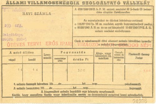 Áramszámla Áramszámla