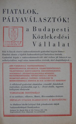 BKV "toborzó" hírdetés BKV "toborzó" hírdetés