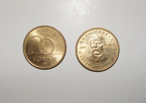 Húsz forint Deák Ferenc képmásával Húsz forint Deák Ferenc képmásával