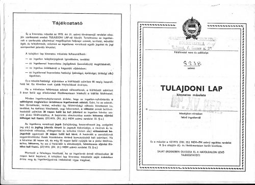 tulajdoni lap tulajdoni lap