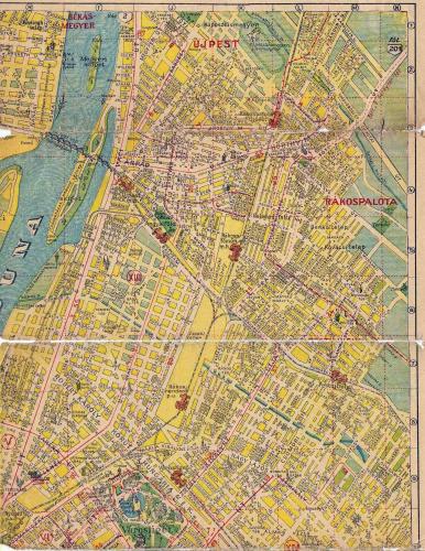 BSZKRT térkép pesti oldal északi része Újpesttel, Rákospalotával 1942 BSZKRT térkép pesti oldal északi része Újpesttel, Rákospalotával 1942