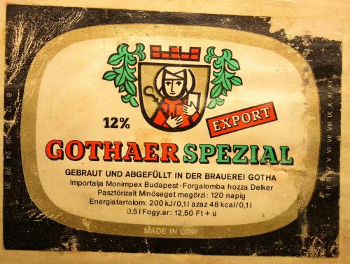 gothaer spezial sör címke