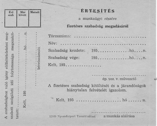 Fizetett szabadság engedély