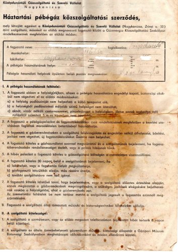 Háztartási pébégáz közszolgálati szerződés Háztartási pébégáz közszolgálati szerződés