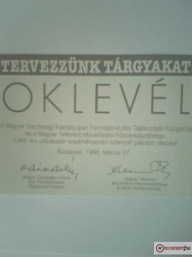 Tervezzünk tárgyakat oklevél