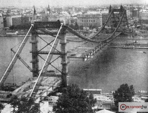 Erzsébet híd építése