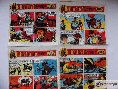 Rin-Tin-Tin rágógumi papírok