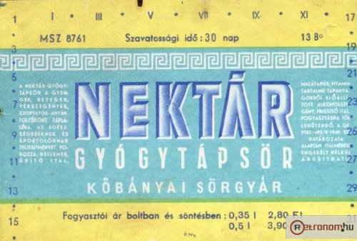 Nektár sör cimke Nektár sör cimke