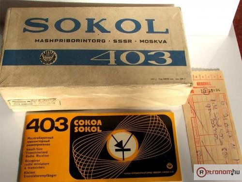 Sokol rádió 403 doboz