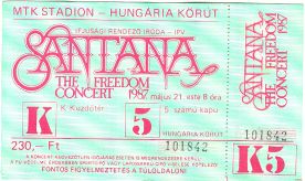 SANTANA koncertjegy
