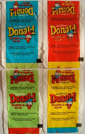 Donald rágógumi papír