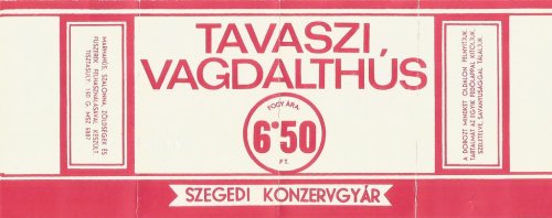 Vagdalthús konzerv címke