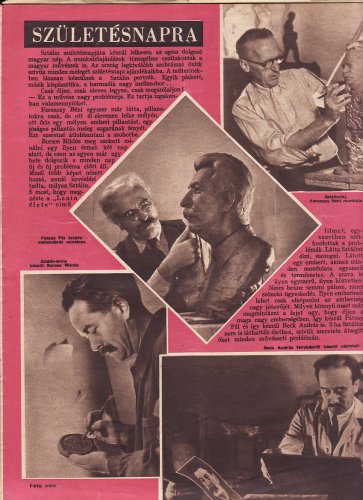 Képzőművészeink készülnek Sztálin 70.születésnapjára Képzőművészeink készülnek Sztálin 70.születésnapjára