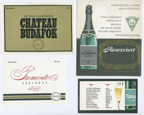 Budafoki pezsgős cimkék