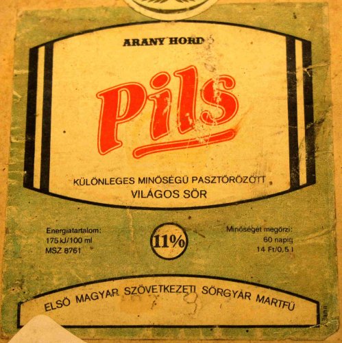 Arany Hordó Pils sörcímke