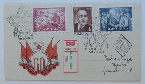 Rákosi hatvan éves boríték bélyeg