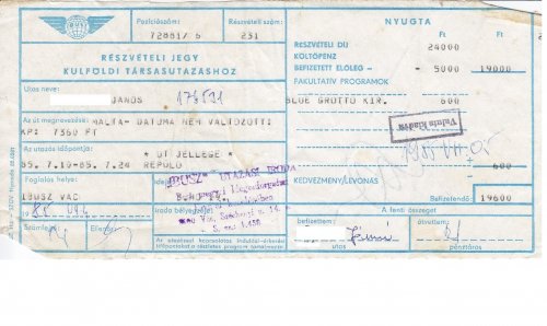 Ibusz részvételi jegy - Costa Brava Ibusz részvételi jegy - Costa Brava