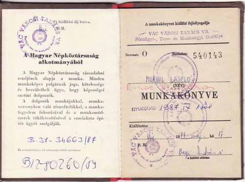 Munkakönyv Munkakönyv