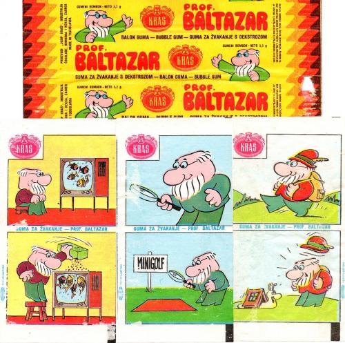 Prof Baltazar rágógumi papírok