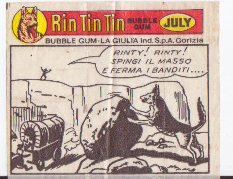 Rin-Tin-Tin rágógumi papír