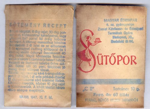 Sütőpor papírzacskóban Sütőpor papírzacskóban