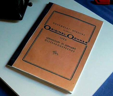 Original Odhner mechanikus számológép Használati Utasítás - reprodukált