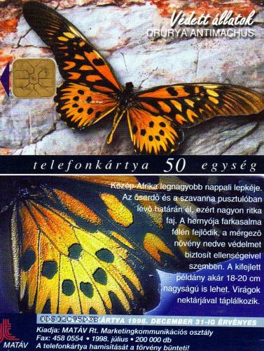 Telefonkártya Védett állatok