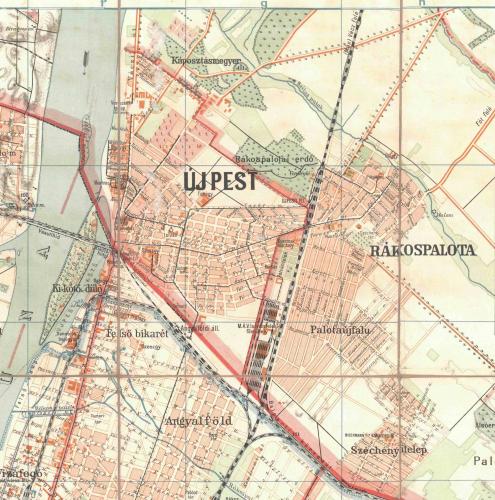 Újpest és Rákospalota térképe 1909 Újpest és Rákospalota térképe 1909