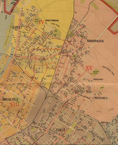 Újpest, Rákospalota és Pestújhely térképe (immár IV. és XV. kerület) 1963