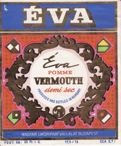 Éva vermouth italcímke Éva vermouth italcímke
